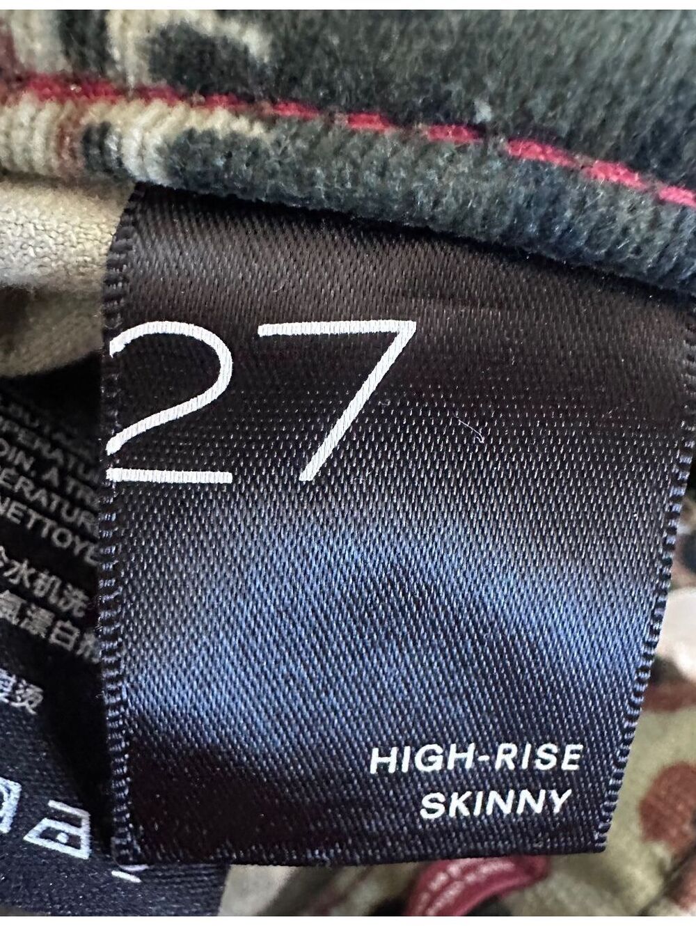 Anthropologie Pilcro Floral Camo High Rise Skinny Corduroy Pants Size 27 - Picture 6 of 7